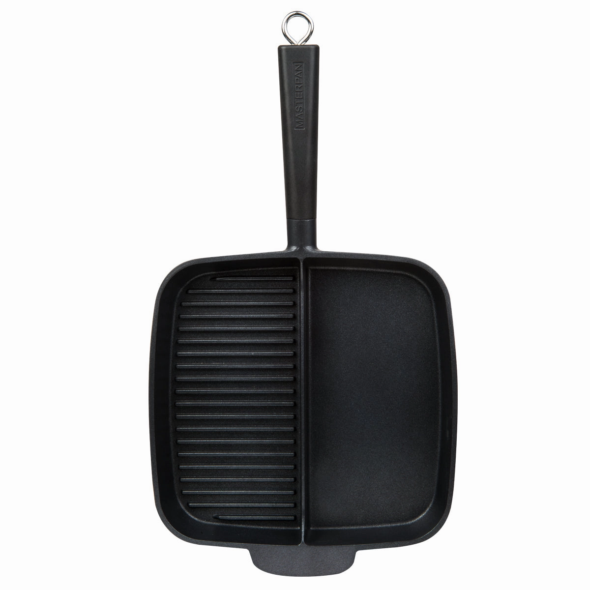 2-Section Non-Stick Cast Aluminum Grill & Griddle Skillet, 11"