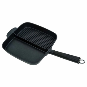 2-Section Non-Stick Cast Aluminum Grill & Griddle Skillet, 11" Cookware holiday sale