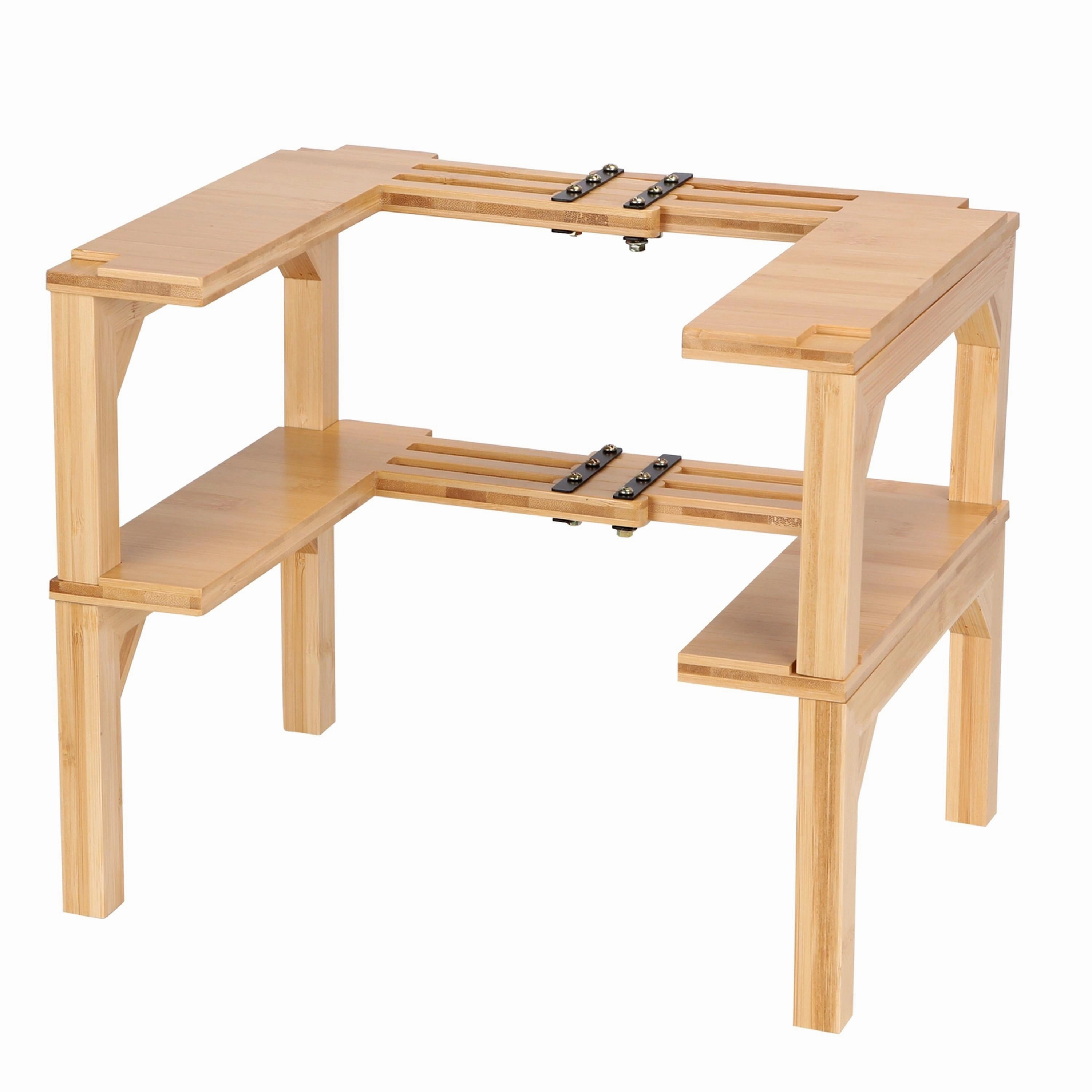 2-Tier Bamboo Spice Rack Expandable Spice Organizer Cooking Tools & Accessories clearance kits