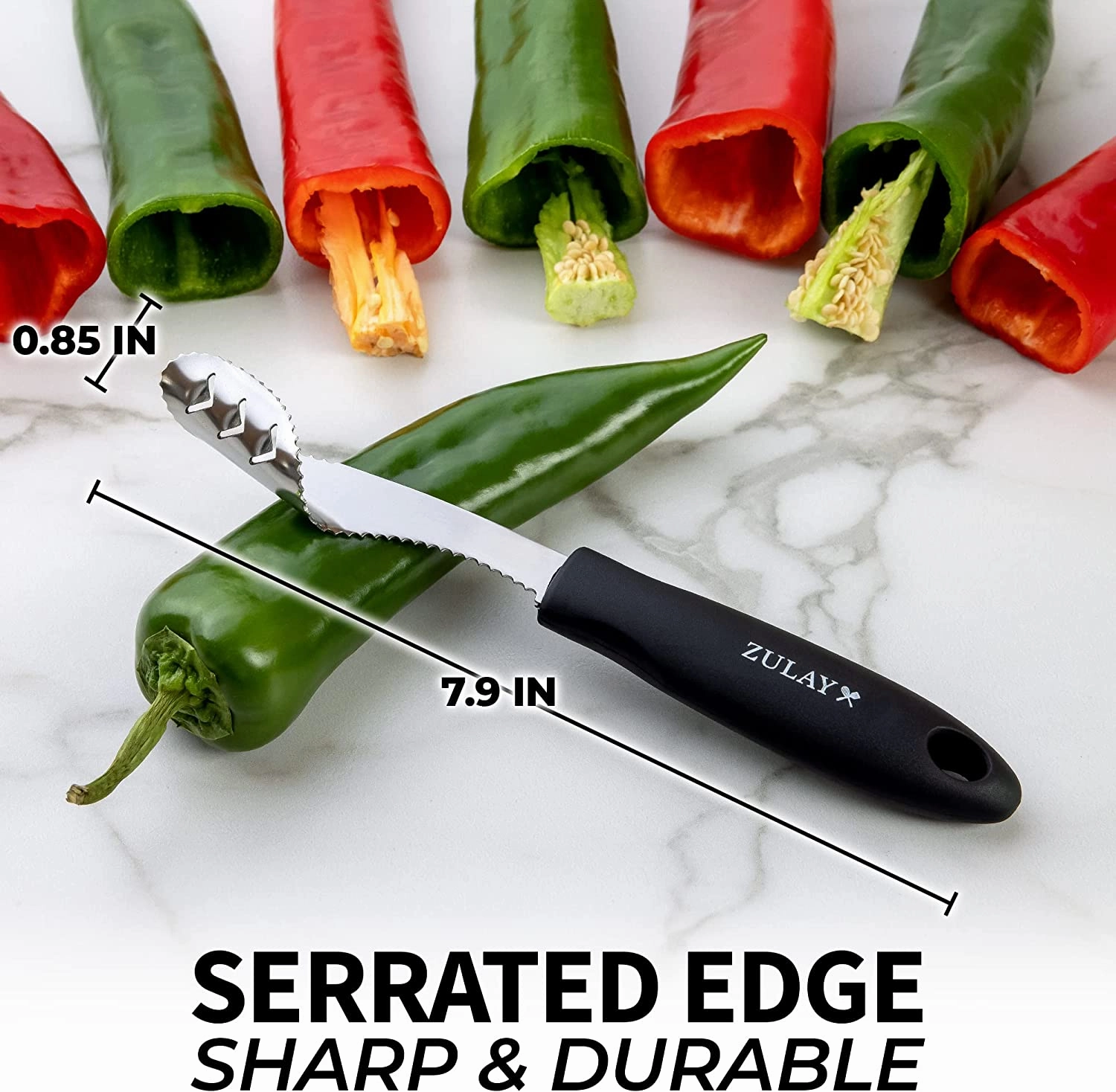 2in1 Jalapeno Corer Tool - Stainless Steel Pepper Seed Remover Tool