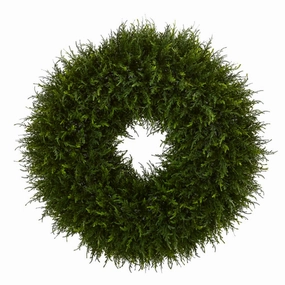 32" Giant Cedar Artificial Wreath Faux Florals floral decor outlet