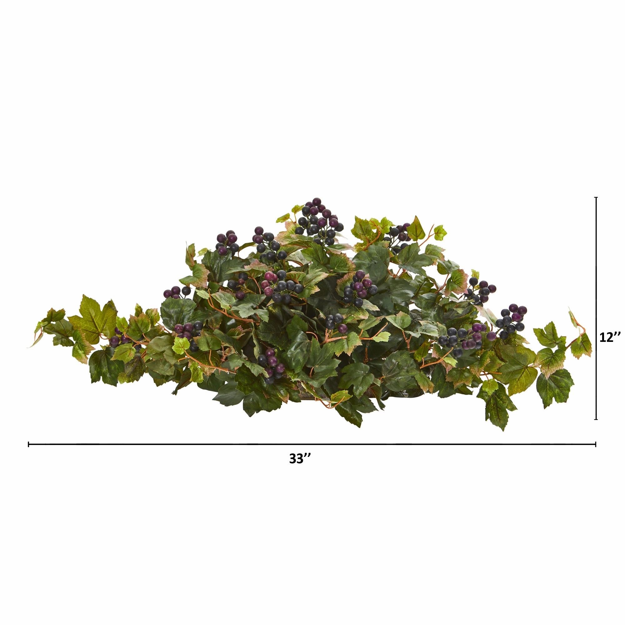 33" Grape Leaf Artificial Ledge Plant
