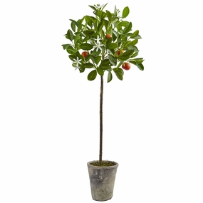 38'' Potted Orange Tree Faux Florals best price deals