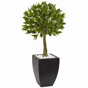 3.5' Bay Leaf Top w/Black Planter UV Rest (Indoor/Outdoor) Faux Florals floral decor outlet