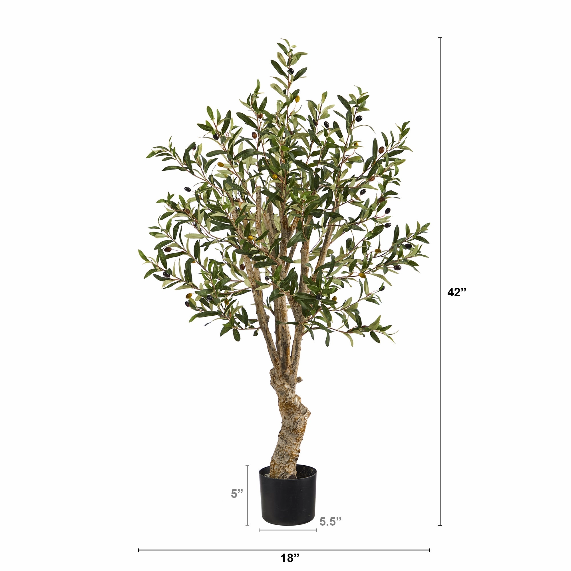 3.5' Olive Artificial Tree with 966 Leaves