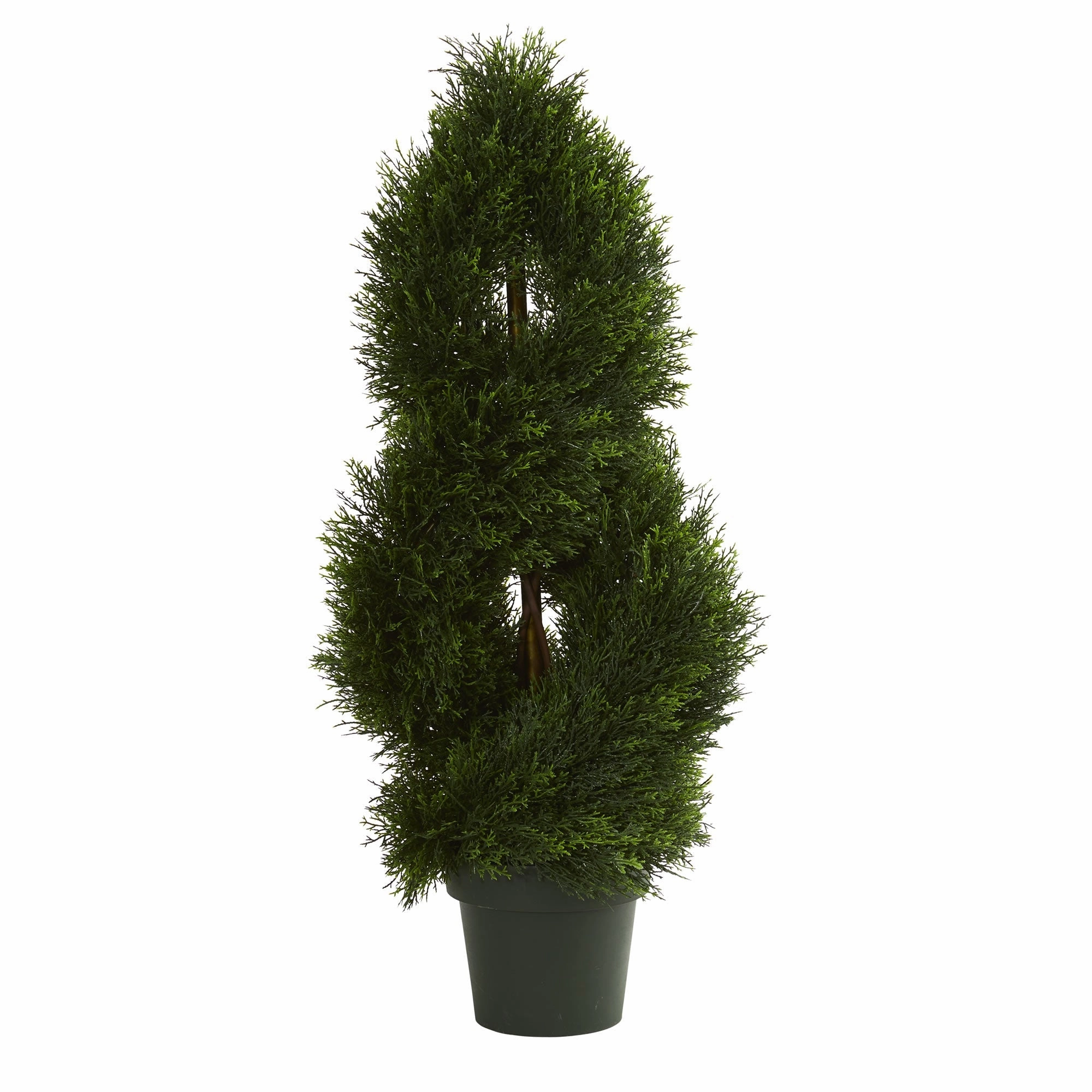 3' Double Pond Cypress Spiral Topiary UV Re(Indoor/Outdoor) Faux Florals best price deals