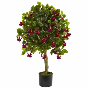 3' Fuchsia Tree Faux Florals floral decor outlet