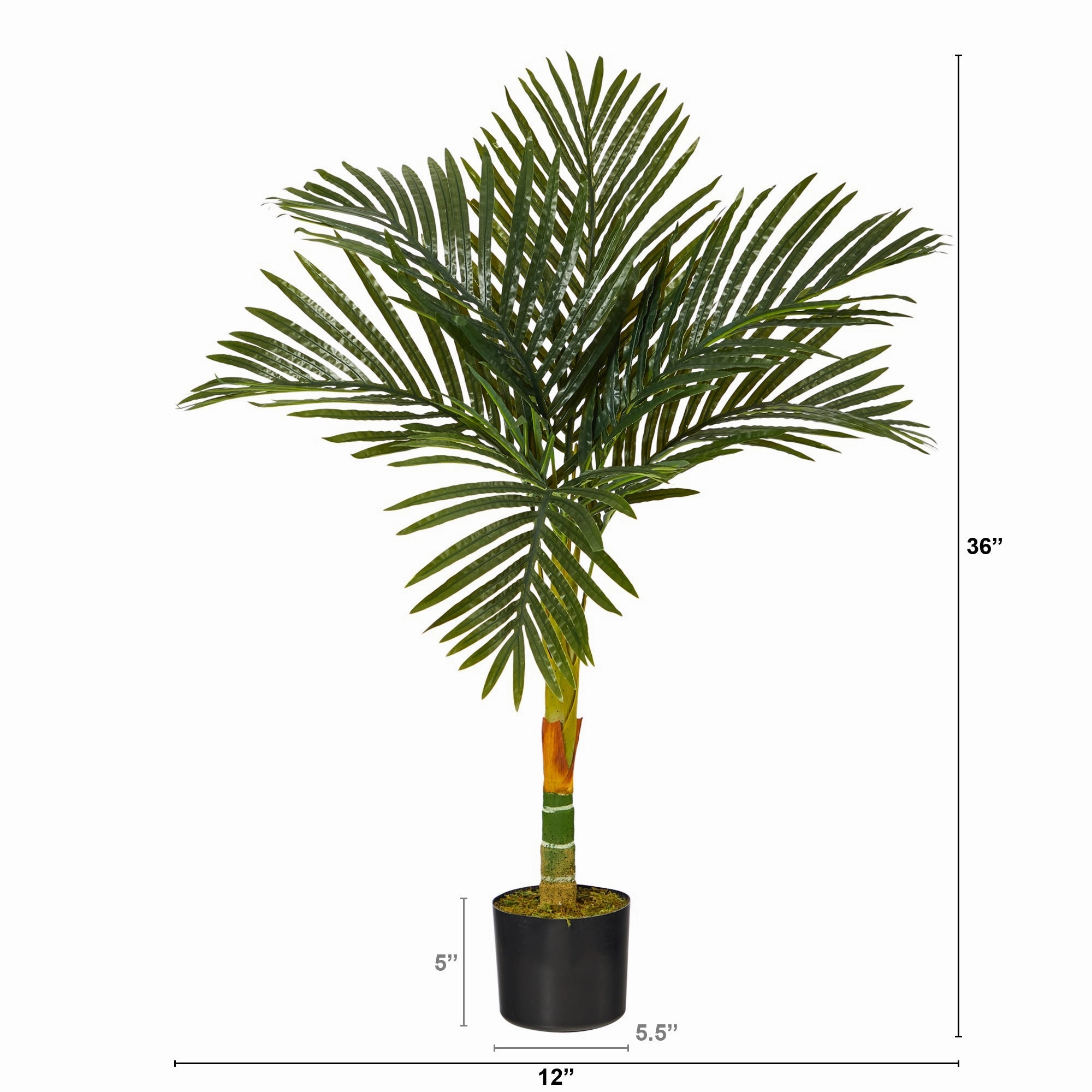 3' Golden Cane Artificial Palm Tree