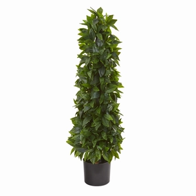 3' Sweet Bay Cone Topiary Artificial Tree Faux Florals floral decor outlet