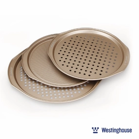 3-Piece Carbon Steel Pizza Pan Set Bakeware online promo