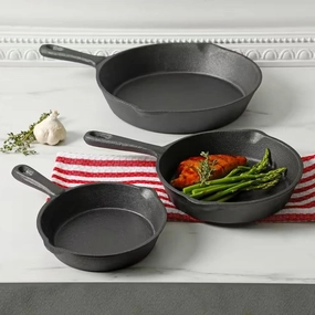3-Piece Cast Iron Cookware Set with 8-inch 6-inch and 10-inch Skillet Frying Pan Cookware online kitchen sale