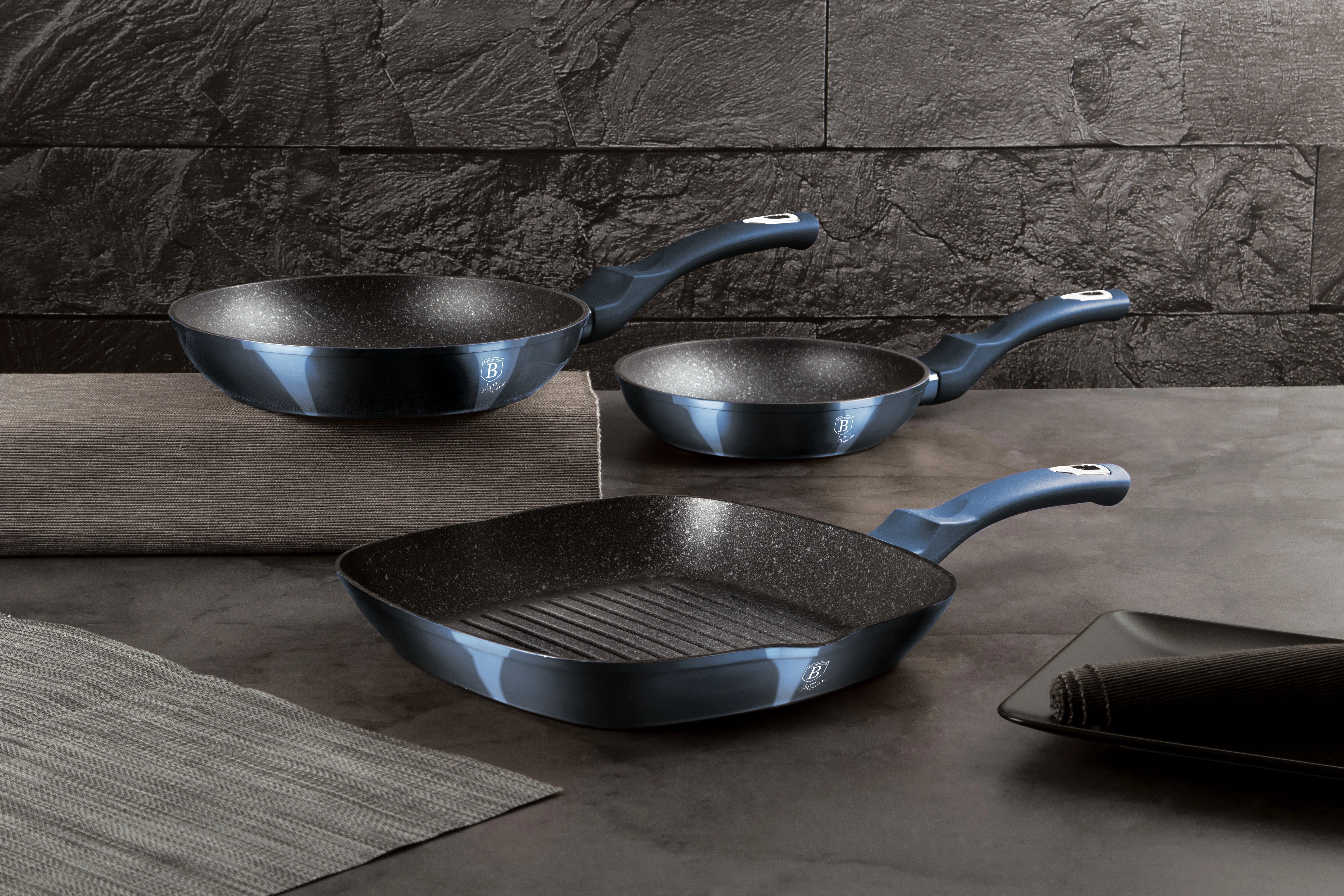 3-Piece Frypan Set Aquamarine Collection