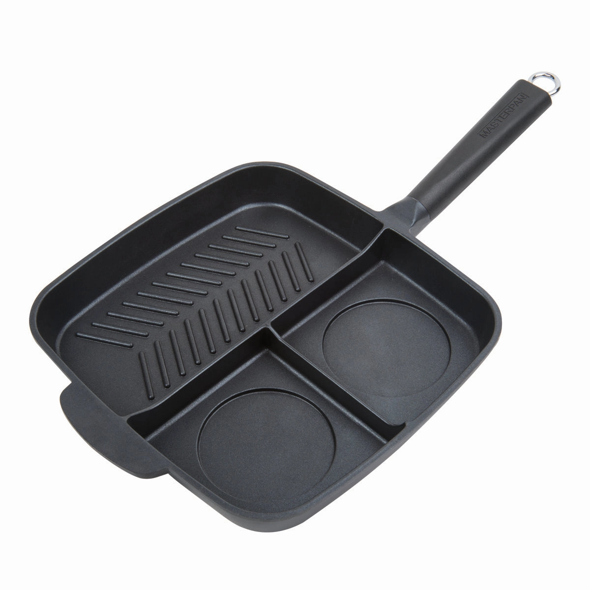 3-Section Non-Stick Cast Aluminum Grill & Griddle Skillet With Bakelite Handle, 11" Cookware holiday sale