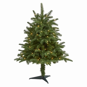 3 South Carolina Spruce Xmas Tree w/100 Lights and 458 Tips Faux Florals online special