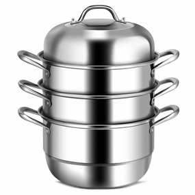 3 Tier Large Stainless Steel Steamer Cookware Set Cookware online kitchen sale