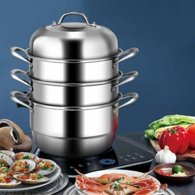3 Tier Stainless Steel Cookware Pot Saucepot Steamer Cookware online kitchen sale
