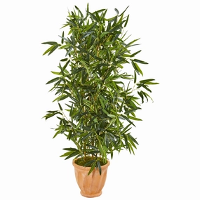 4.5' Bamboo Tree in Planter (Real Touch) UV(Indoor/Outdoor) Faux Florals best price deals