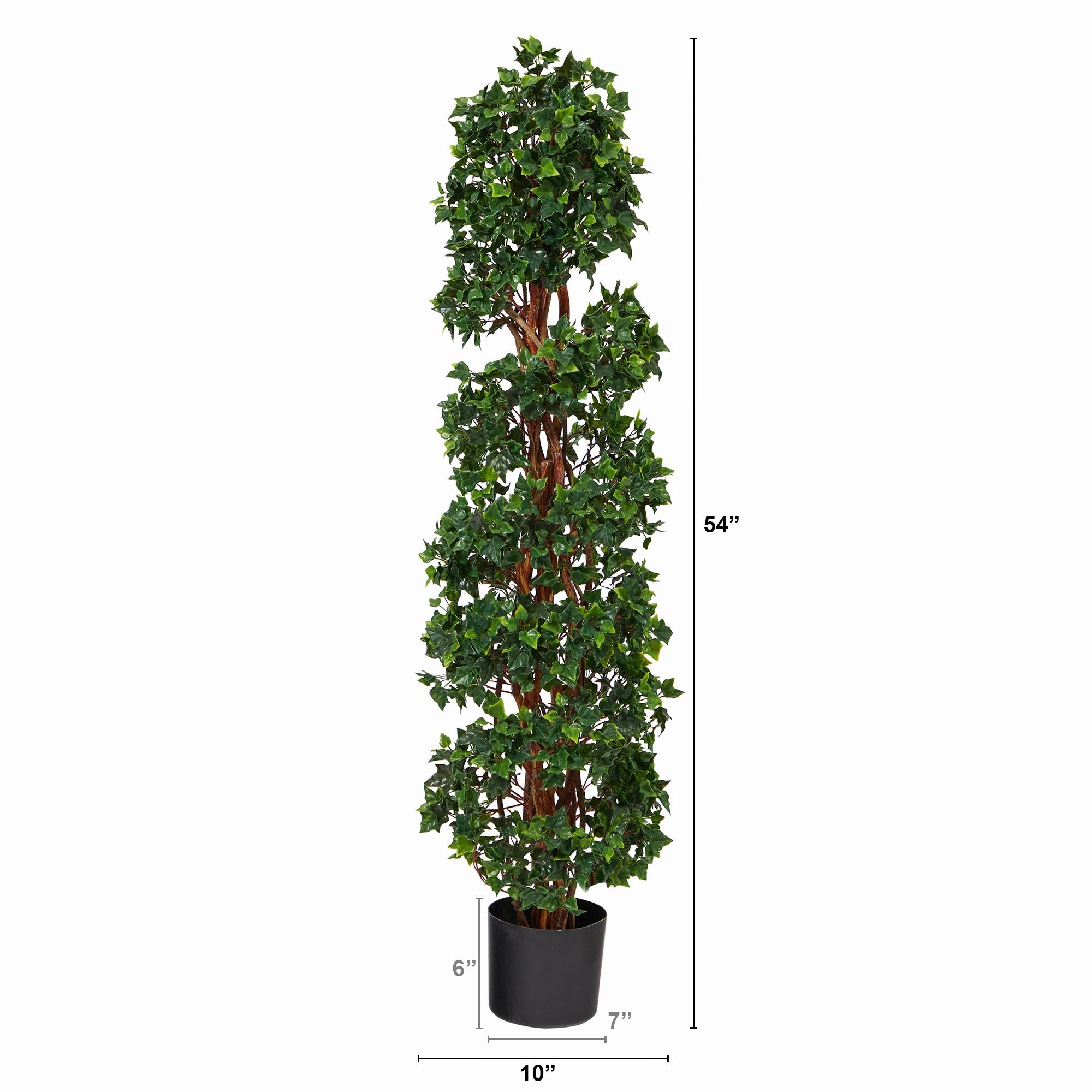 4.5' English Ivy Topiary Spiral Tree UV (Indoor/Outdoor)