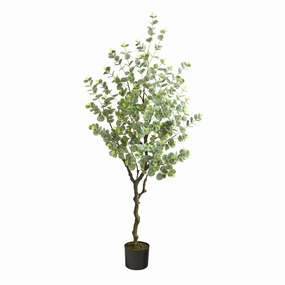 4.5' Eucalyptus Artificial Tree Faux Florals best price deals