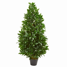 4' Bay Leaf Artificial Topiary Tree UV (Indoor/Outdoor) Faux Florals best price deals