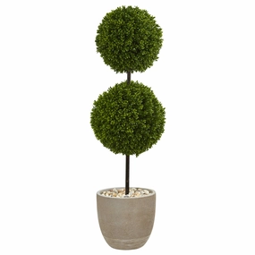 4' Boxwood Topiary Tree in Pot UV Resist (Indoor/Outdoor) Faux Florals online special