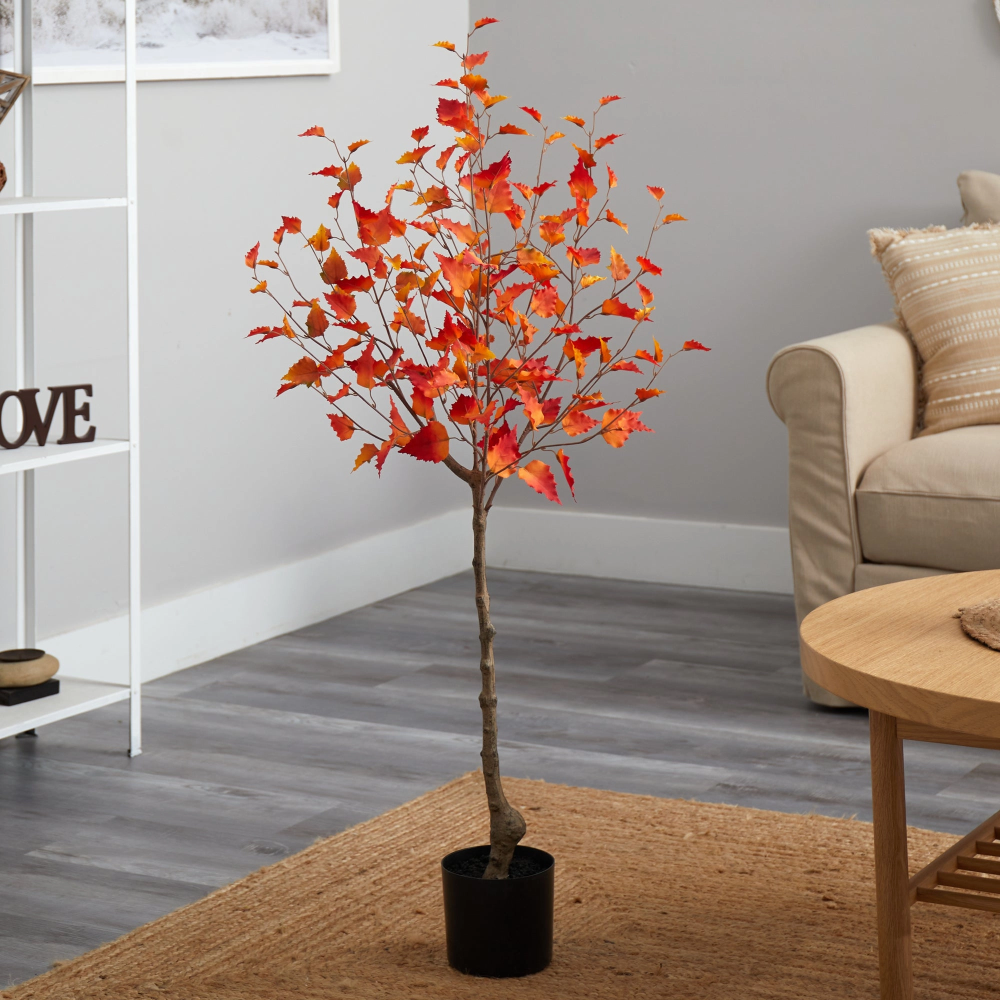 4' Fall Birch Artificial Autumn Tree