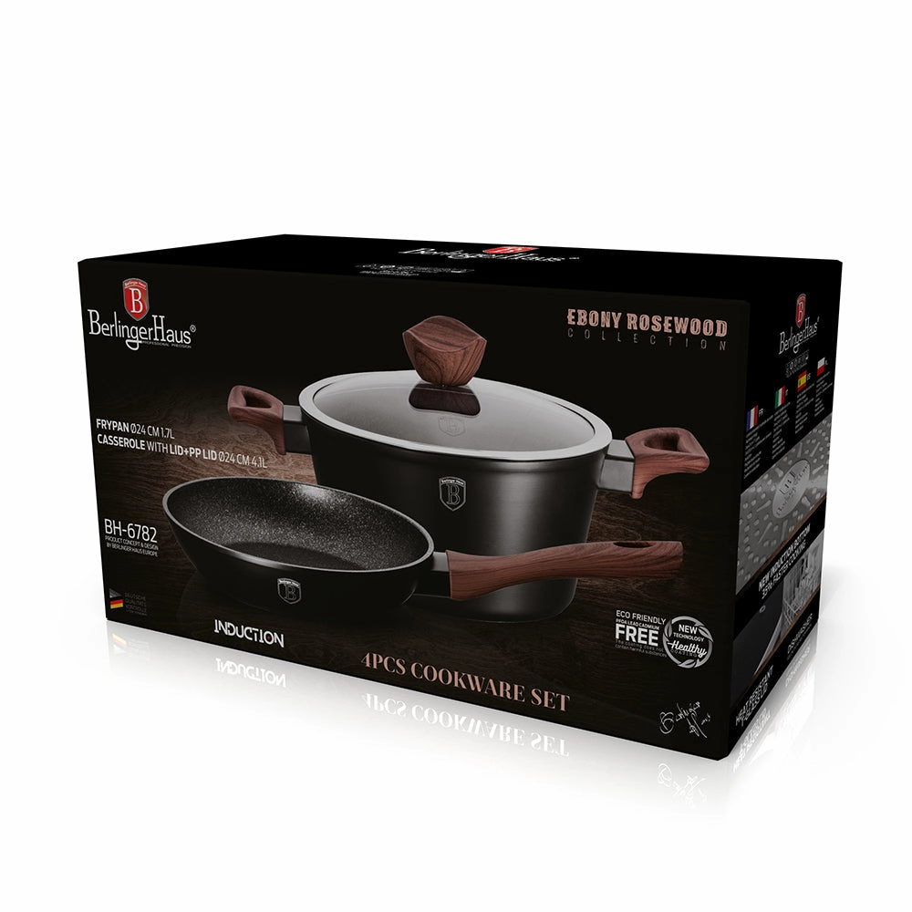 4-Piece Cookware Set Ebony Rosewood Collection