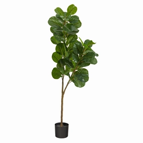 5.5' Fiddle Leaf Fig Artificial Tree Faux Florals online special
