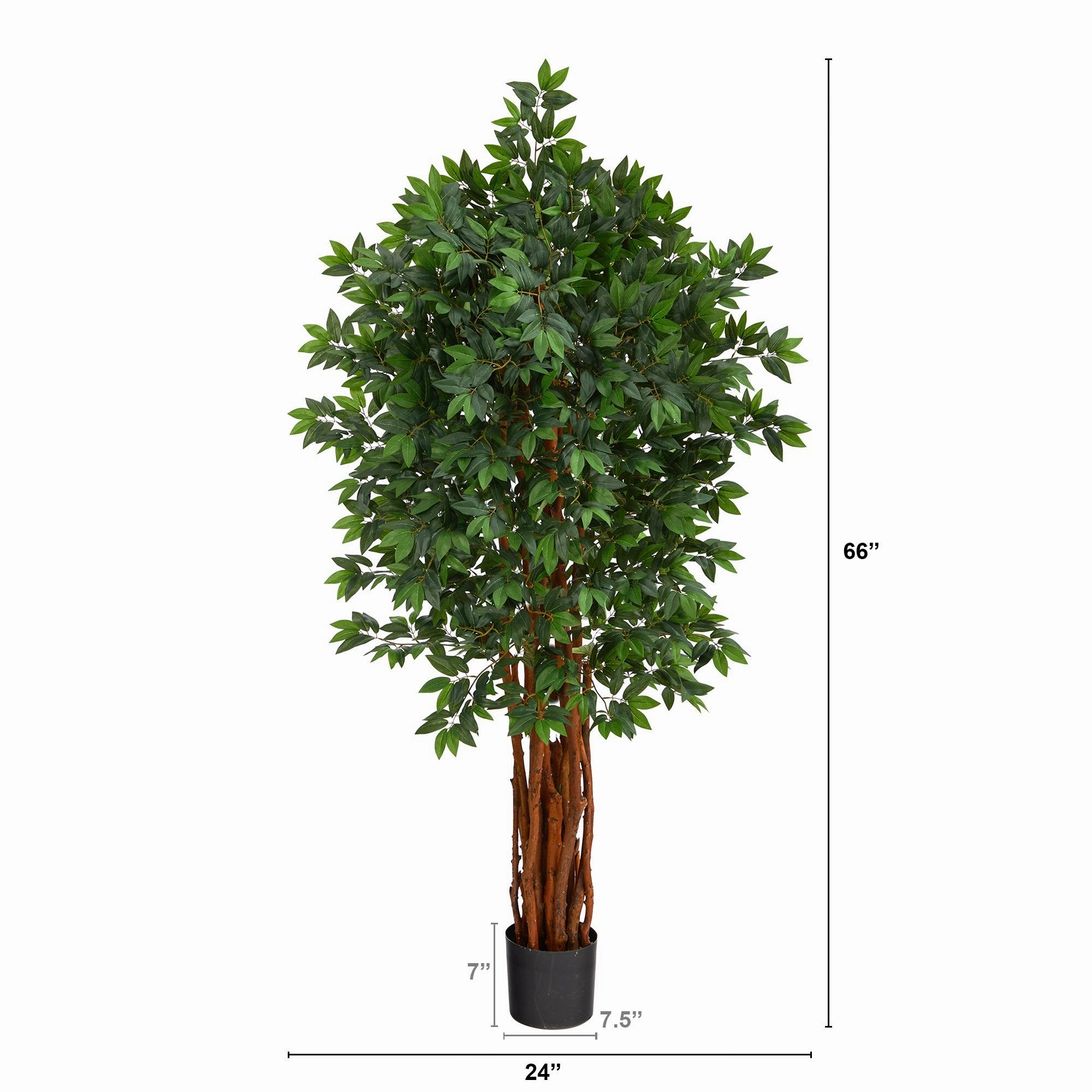 5.5' Lychee Artificial Tree with Natural Trunk