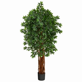 5.5' Lychee Artificial Tree with Natural Trunk Faux Florals best price deals