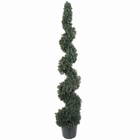 5' Cedar Spiral Tree w/1492 Lvs Faux Florals home florals discount