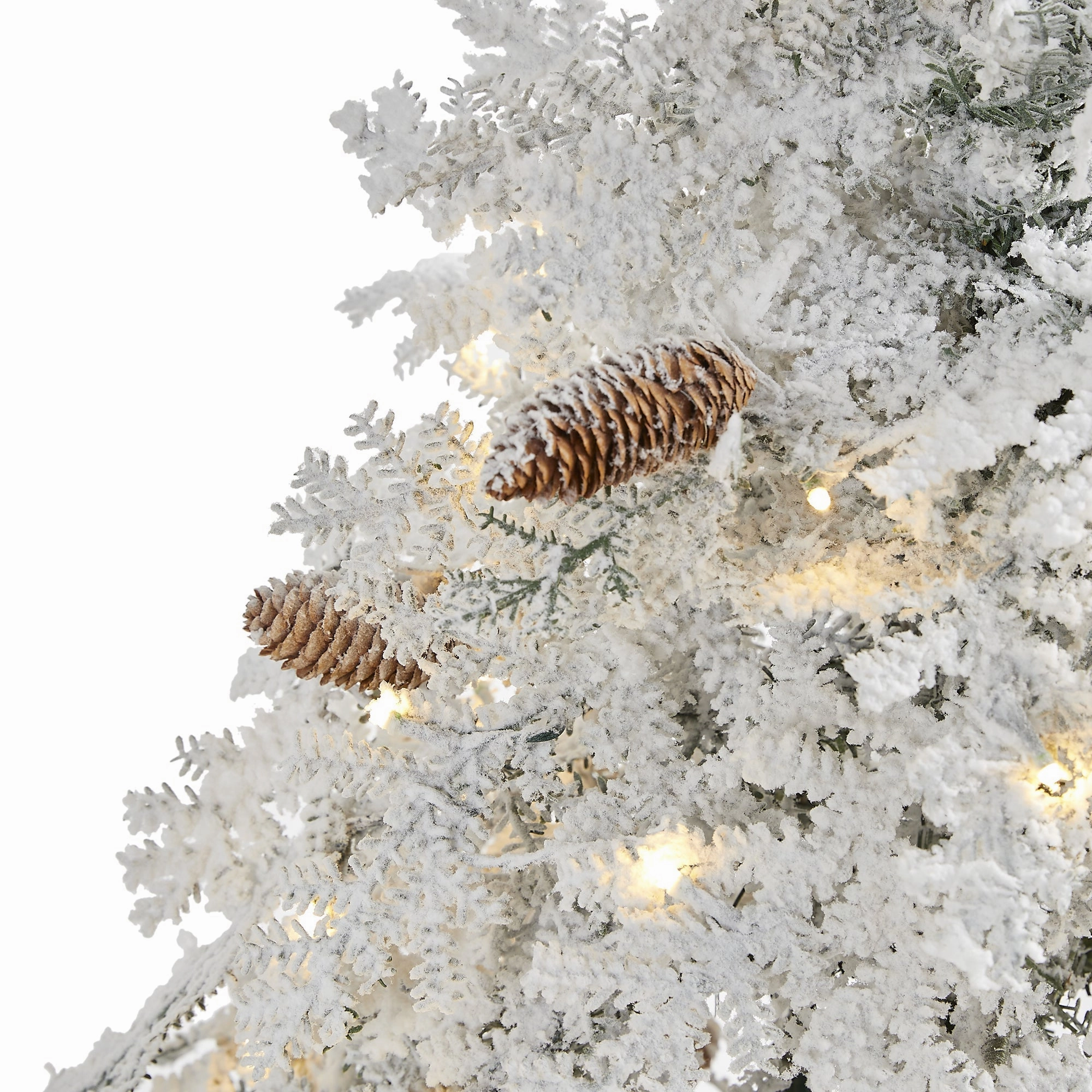 5' Flocked Spruce Christmas Tree with 100 Clear LED Lights