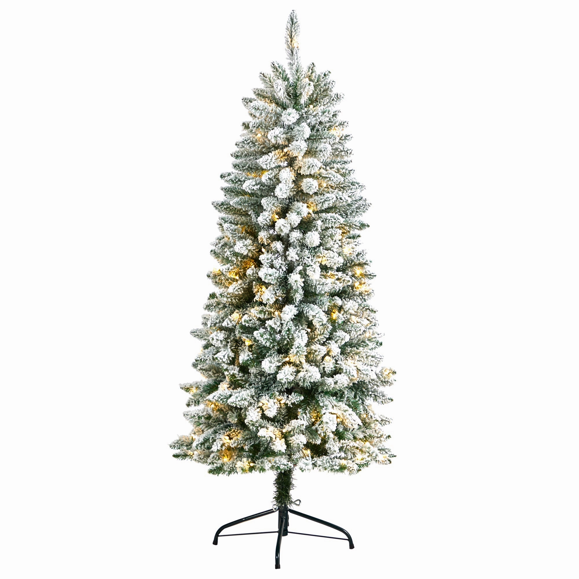 5 Flocked Slim Montreal Xmas Tree with 491 Tips and 150 LED Faux Florals cheap bouquet decor