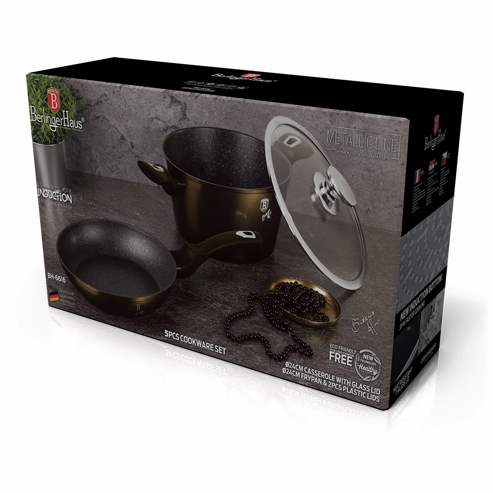 5-Piece Cookware Set Black Collection