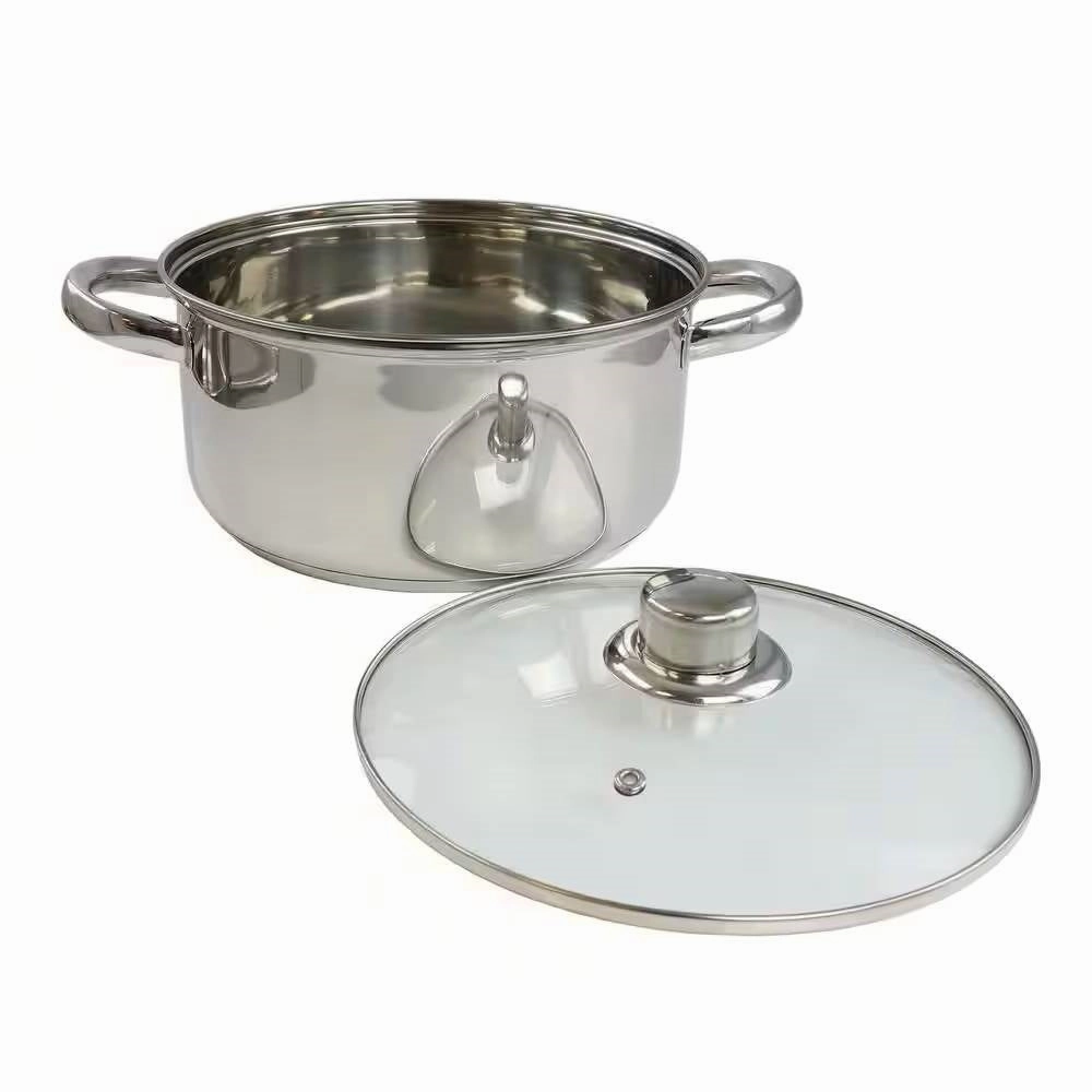 5-Piece Stainless Steel Cookware Set with 4-Qt. Dutch Oven Saucepan and Spatula
