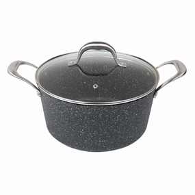 5 Qt. Stock Pot With Glass Lid Non-Stick Cast Aluminum Granite Look Finish, 9.5" Cookware holiday sale