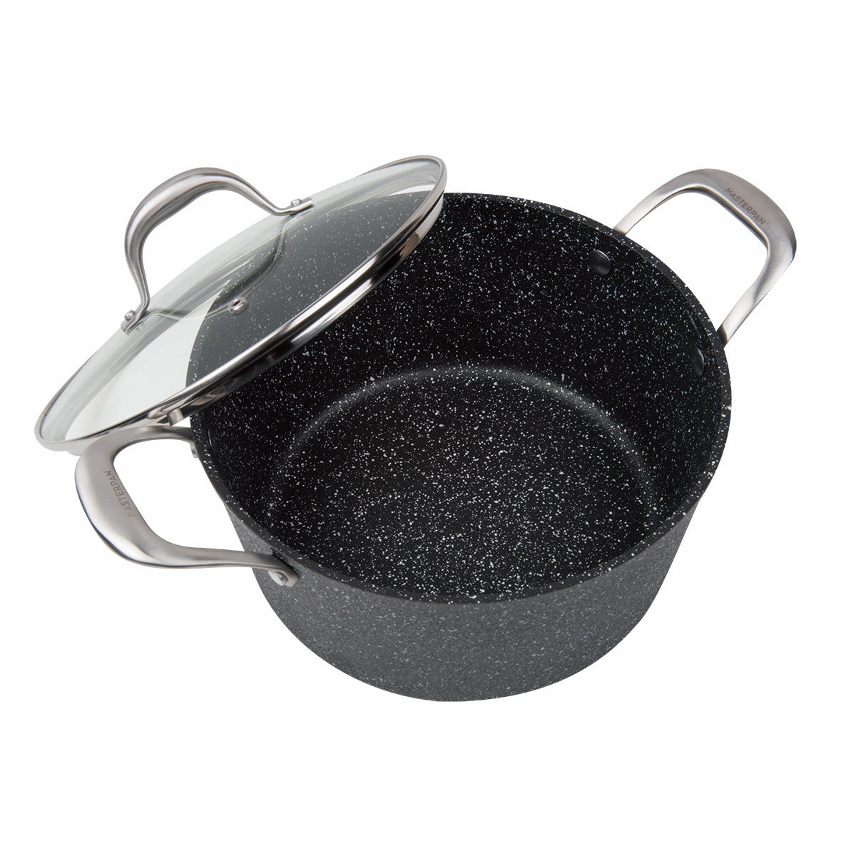 5 Qt. Stock Pot With Glass Lid Non-Stick Cast Aluminum Granite Look Finish, 9.5"