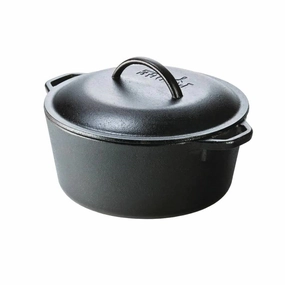 5-Quart Black Cast Iron Dutch Oven with Lid for Oven Stove Grill or Campfire Cookware online kitchen sale