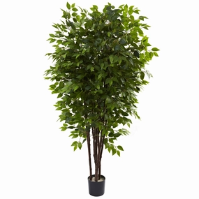 6.5' Deluxe Ficus Tree w/2520 Lvs Faux Florals cheap bouquet decor