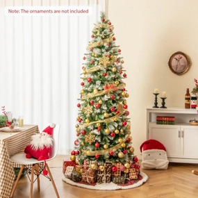 6/7.5/9 FT Artificial Christmas Tree with Warm-White LED Lights-M Faux Florals home florals discount