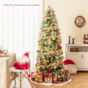 6/7.5/9 FT Artificial Christmas Tree with Warm-White LED Lights-S Faux Florals home florals discount