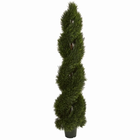 6' Double Pond Cypress Spiral Top UV Res (Indoor/Outdoor) Faux Florals best price deals