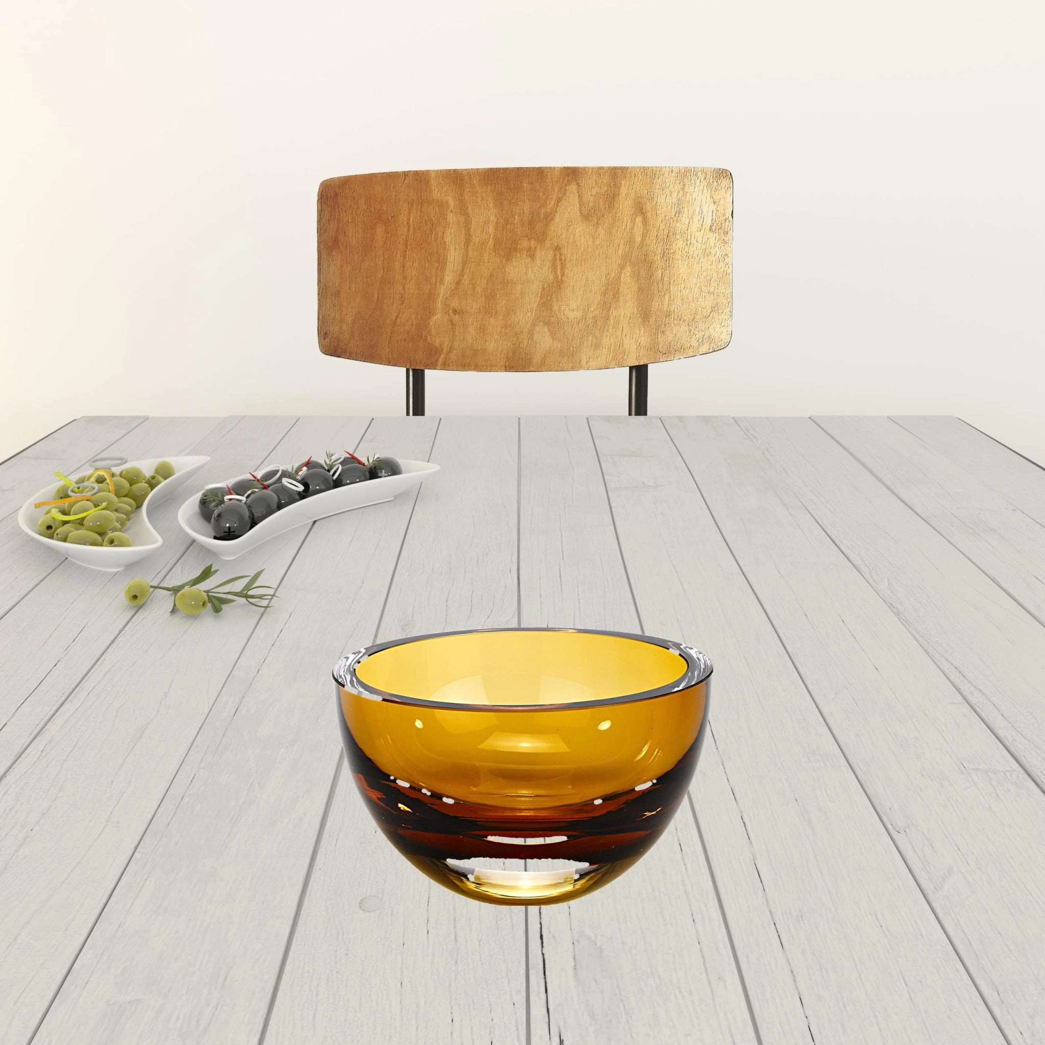 6 Mouth Blown European Made Lead Free Amber Crystal Bowl Cooking Tools & Accessories outlet tools