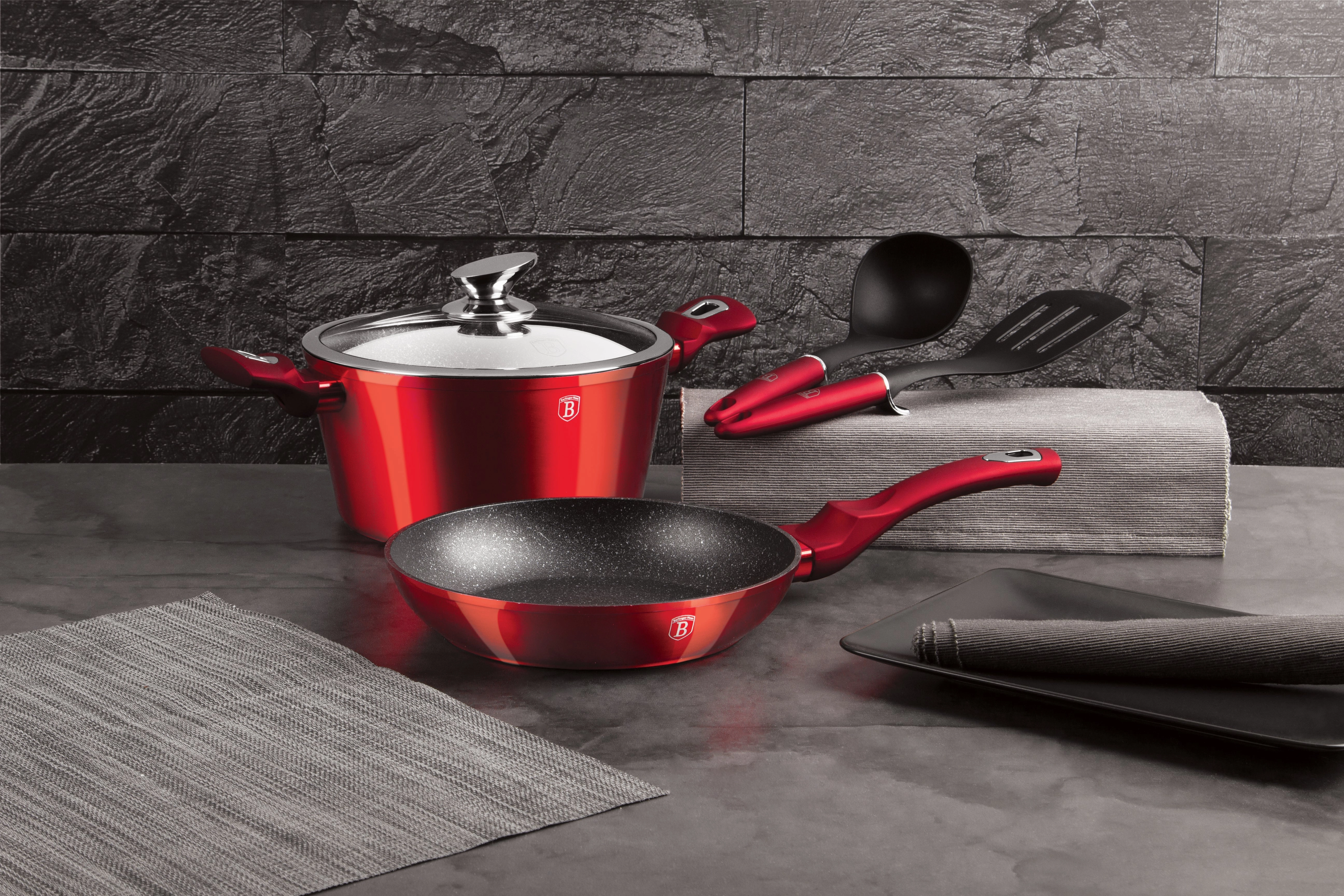 6-Piece Cookware Set Burgundy Collection