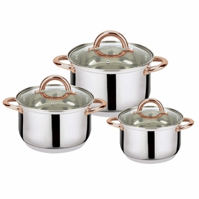 6-Piece Stainless Steel Casserole Set Pots and Lids Cookware online kitchen sale