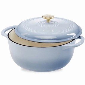 6 Quart Large Baby Blue Enamel Cast-Iron Dutch Oven Kitchen Cookware Cookware online kitchen sale