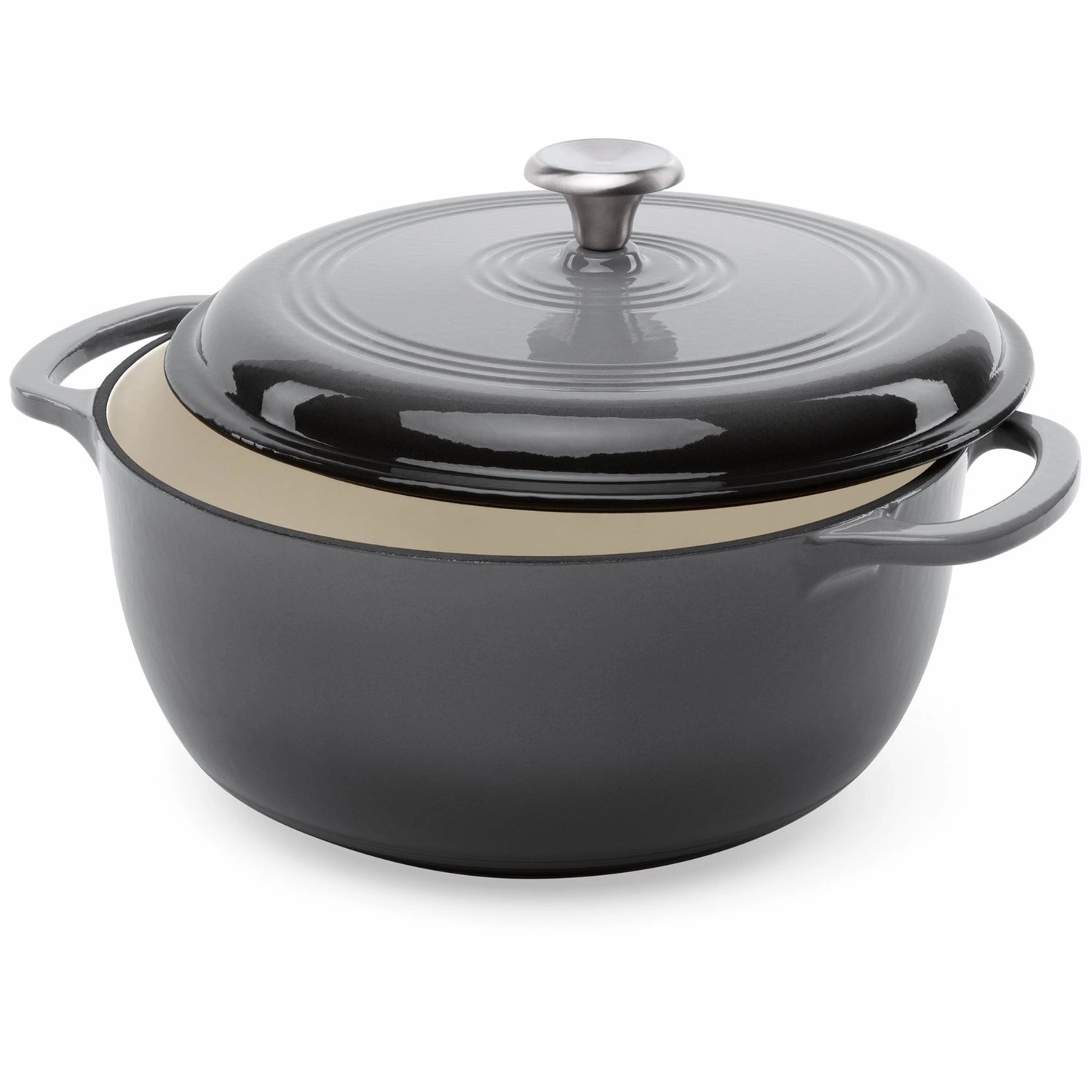 6 Quart Large Grey Enamel Cast-Iron Dutch Oven Kitchen Cookware Cookware online kitchen sale
