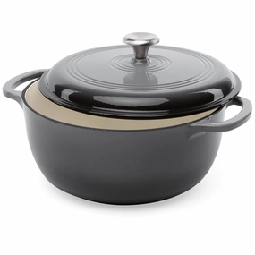 6 Quart Large Grey Enamel Cast-Iron Dutch Oven Kitchen Cookware Cookware online kitchen sale