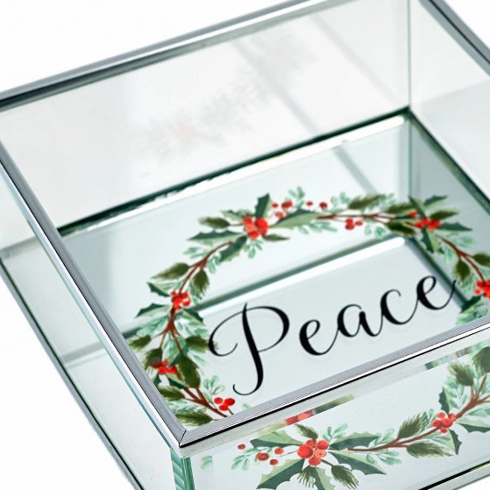 6" Christmas Wreath Peace Vanity Tray