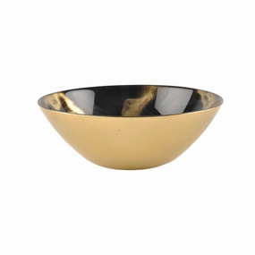 6"D Black and Gold Marbleized Soup Bowl Serveware deals online